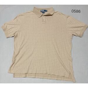 Polo Ralph Lauren (XL) Beige Golf Button Short Sleeve Collar Shirt